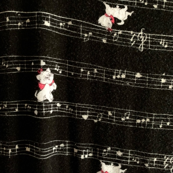 Disney Hot Topic Aristocats Marie Cat Piano Music Notes Skater Fit Flare Dress. - Picture 4 of 10
